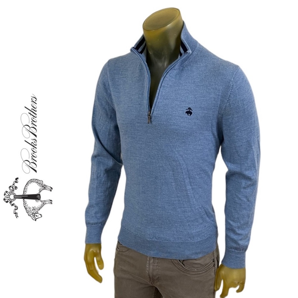Brooks Brothers 346 extra fine merino wool quarter-zip sweater